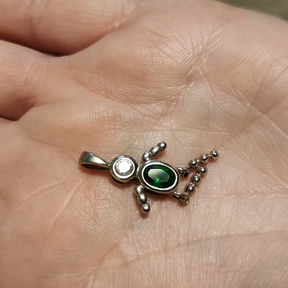 Sterling Silver May Birthstone Child Pendant Mother